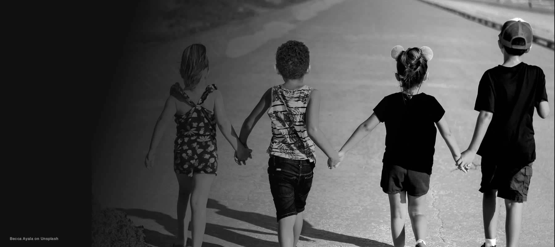 kids walking together